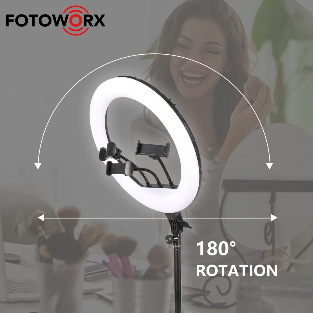 18 Inch RGB Ring Light with Phone Holder for Live Streaming